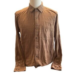 Territory Ahead Brown Textured‎ Cotton Long Sleeve Button Front Shirt Men’s M